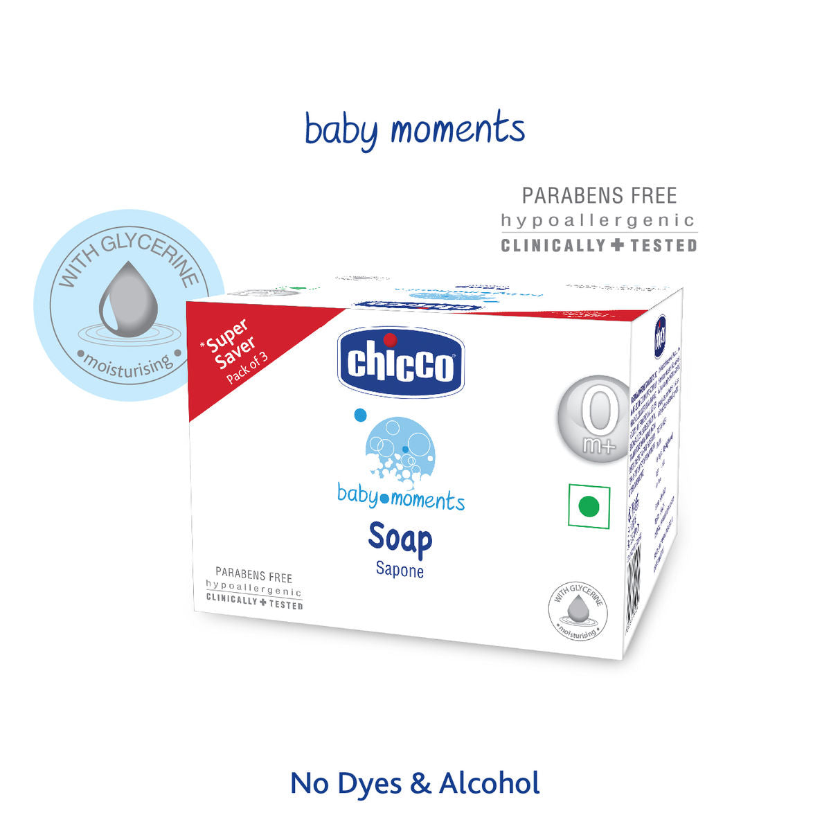 Chicco Tripack Soap Baby Moments (300 g) Chicco