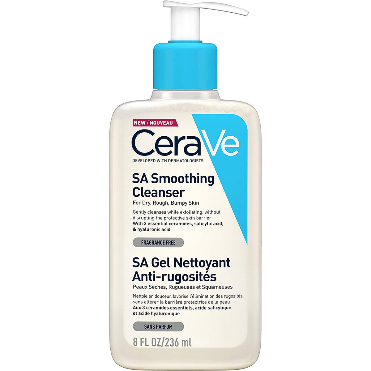 CeraVe SA Smoothing Cleanser For Dry Rough Bumpy Skin (236 ml) CeraVe