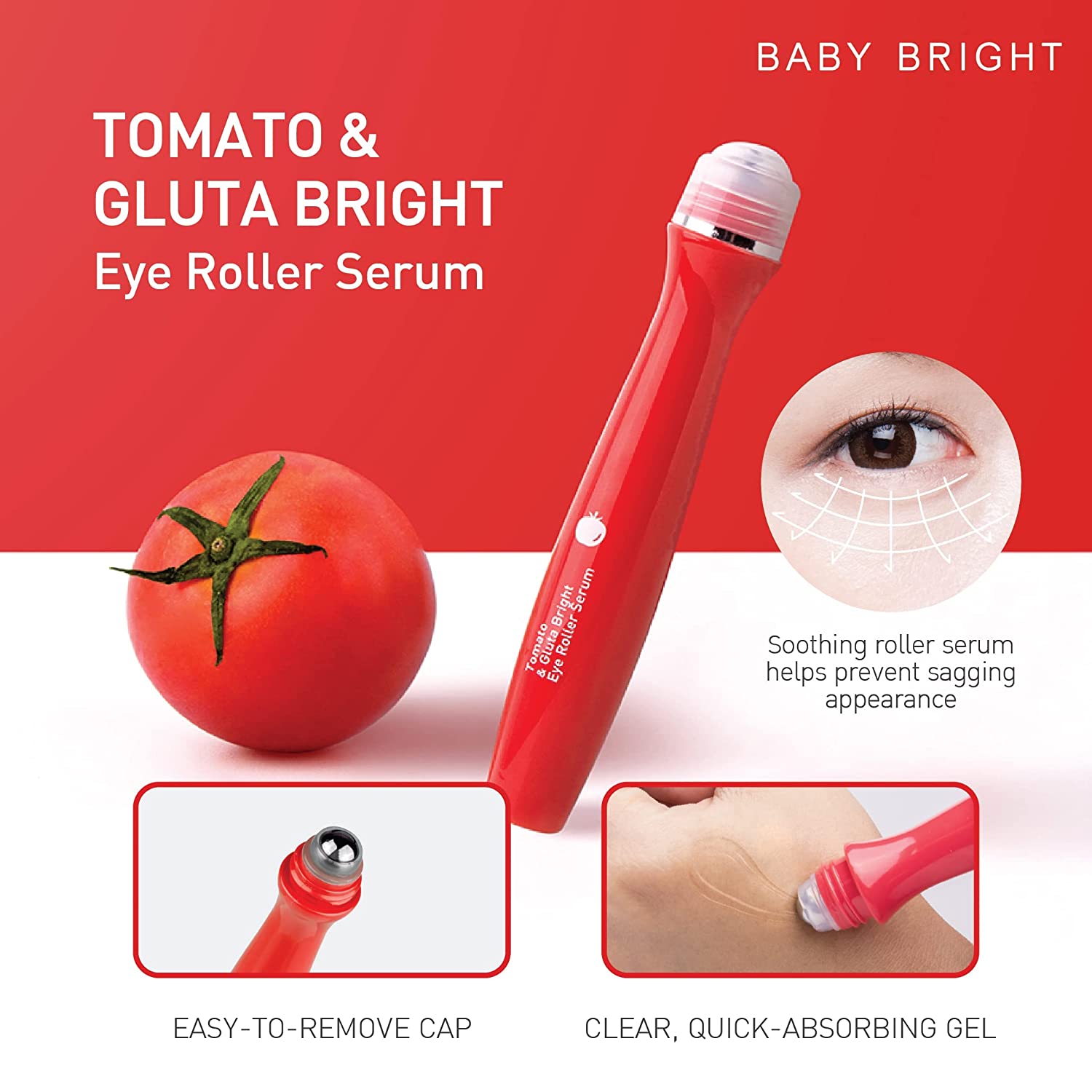 Baby Bright Tomato & Gluta Bright Eye Roller Serum (15ml) Baby Bright