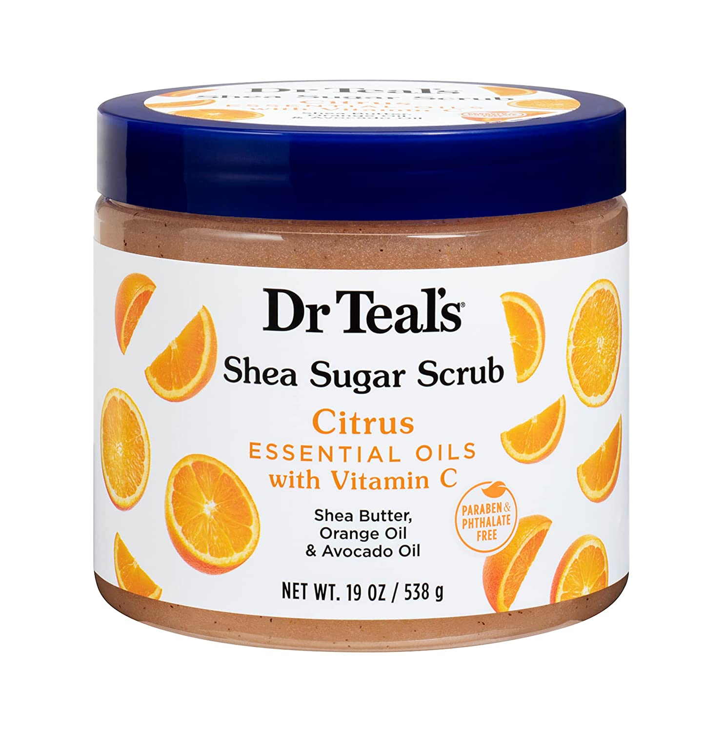 Dr Teal's Shea Sugar with Citrus Essential Oils & Vitamin C Body Scrub (538g) Dr Teal's