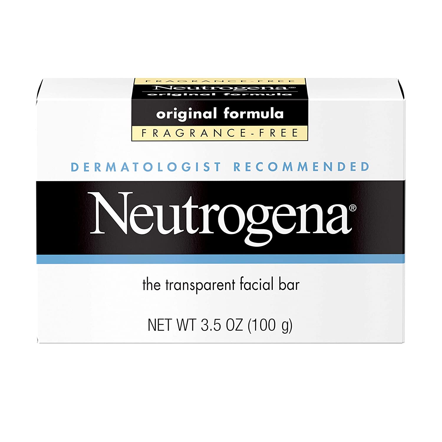 Neutrogena Fragrance Free Transparent Facial Bar (100g) Neutrogena