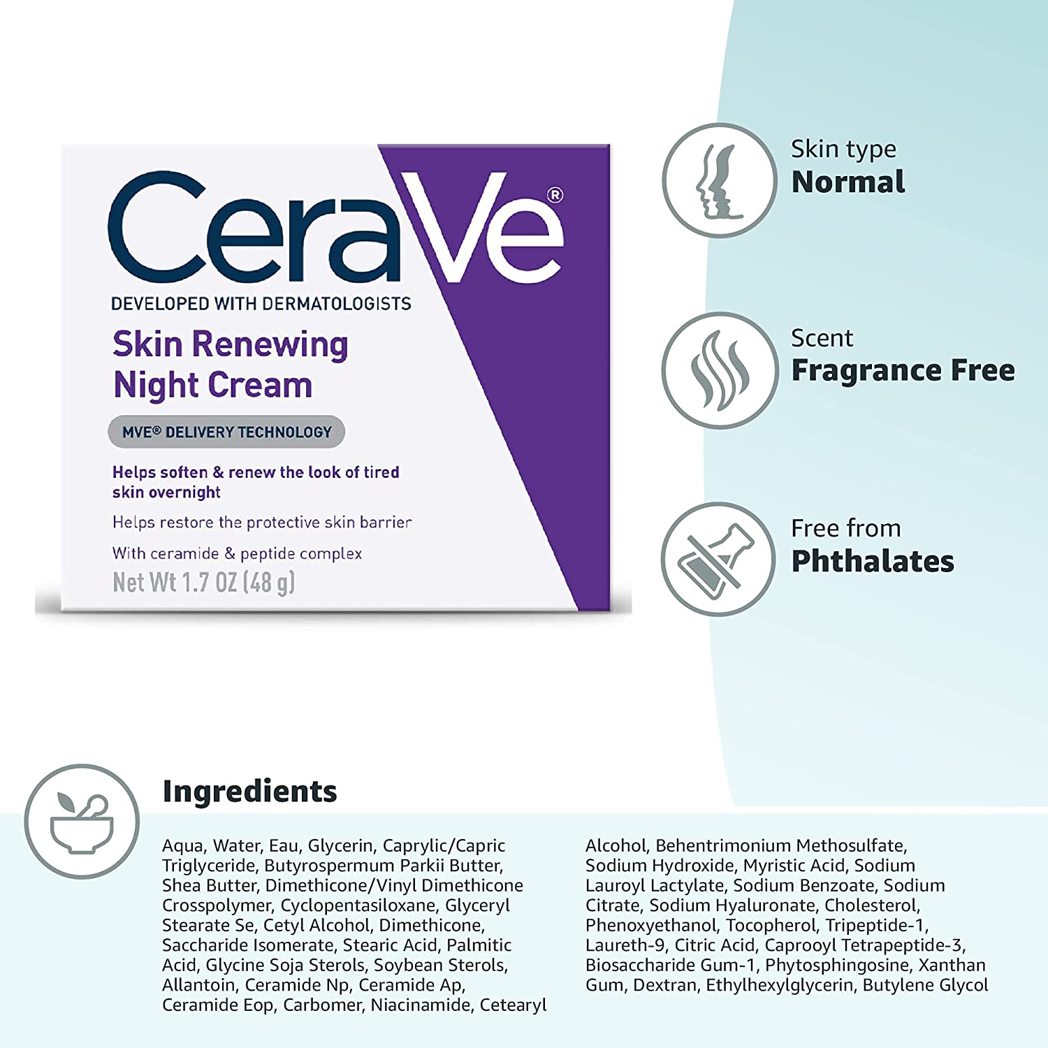 CeraVe Skin Renewing Night Cream (48 g) CeraVe