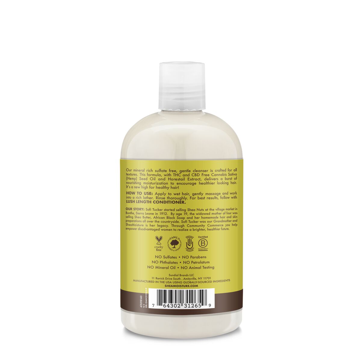 Shea Moisture Cannabis Sativa (Hemp) Seed Oil Lush Length Shampoo (384 ml) Shea Moisture
