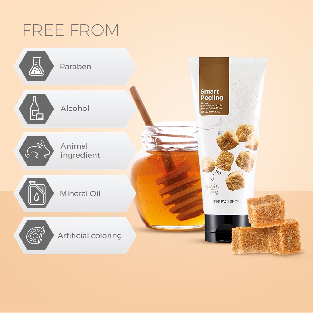 The Face Shop Smart Peeling Honey Black Sugar Scrub (120 ml) The Face Shop