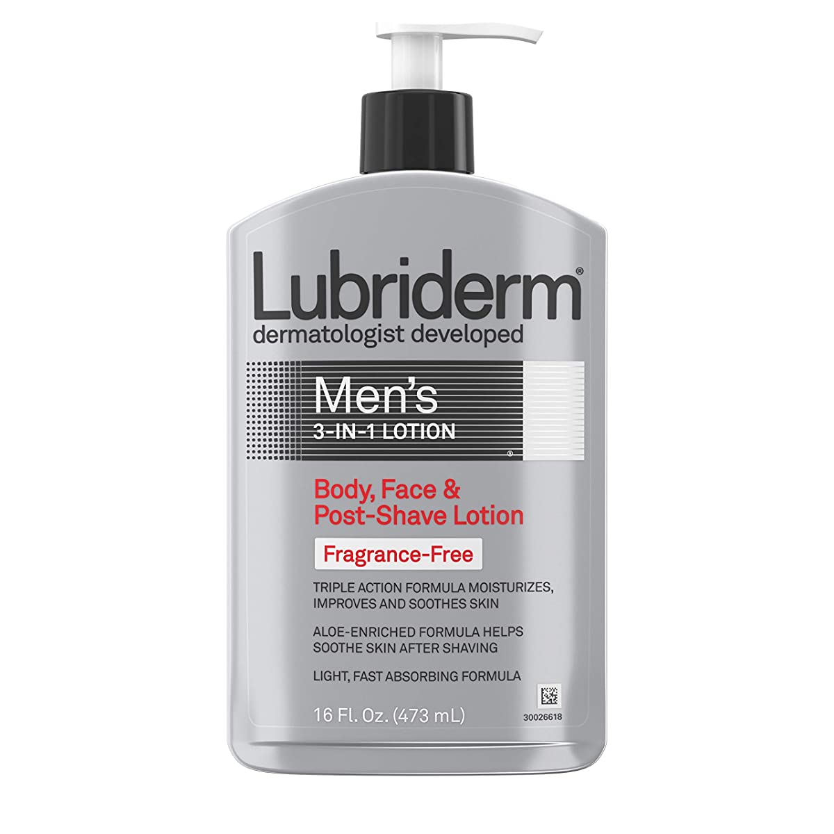 Lubriderm Men'S 3-In-1 Lotion Body, Face & Post Shave Lotion Fragrance Free (16 Fl. Oz./473 ml) Lubriderm
