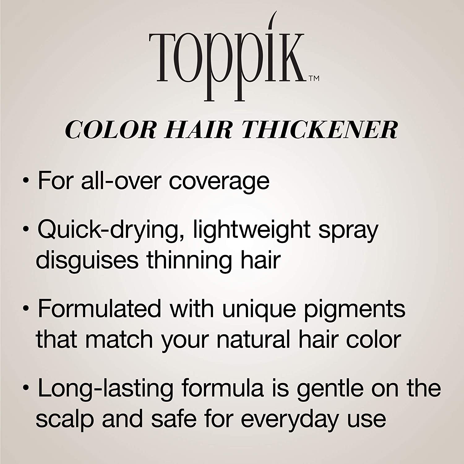 Toppik Colored Hair Thickener Black Hair Spray (180 ml) Toppik