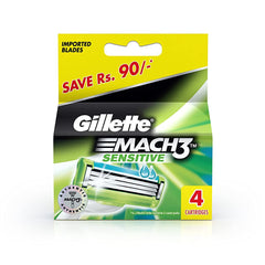 Gillette Mach3 Sensitive Shaving Razor Blades (4 Cartridges) Gillette