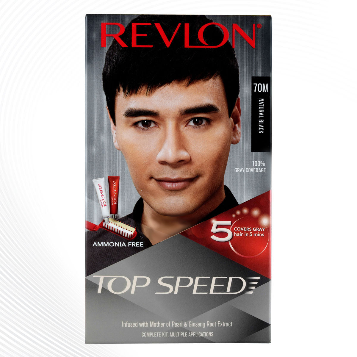 Revlon Top Speed Hair Color 70M Natural Black (40 g + 40 g + 15 ml) Revlon