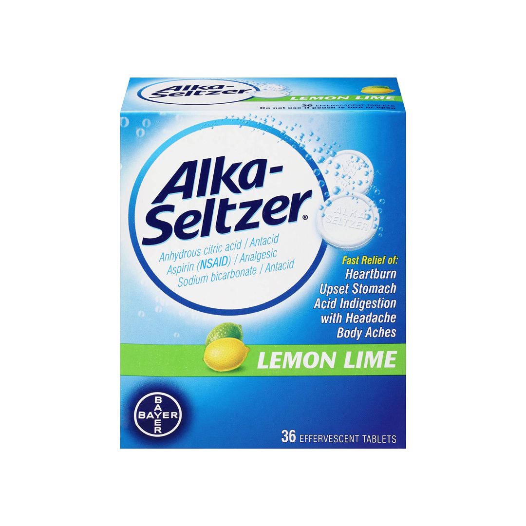 Alka-Seltzer Lemon Lime Heartburn Relief Effervescent Tablets, 36 Count Alka-Seltzer