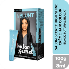 BBlunt Salon Secret High Shine Crème Hair Colour Black, Natural Black 1 (100g + 8ml) BBlunt