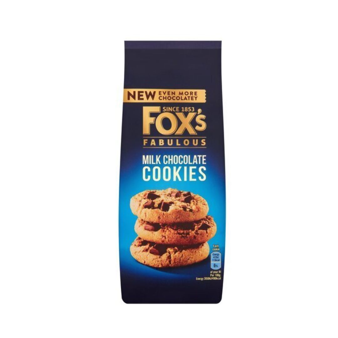Fox's Fabulous Milk Chocolate Cookies (180gm) Fox's