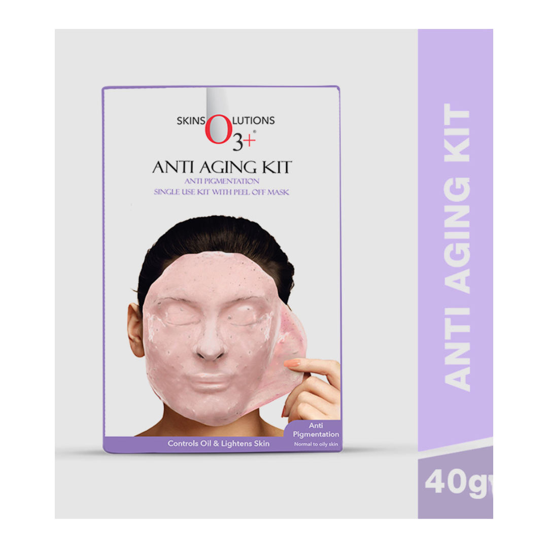 O3+ ANTI AGEING KIT With Instant Brightening & Finelines Reducer Peel Off Mask (40g) O3+