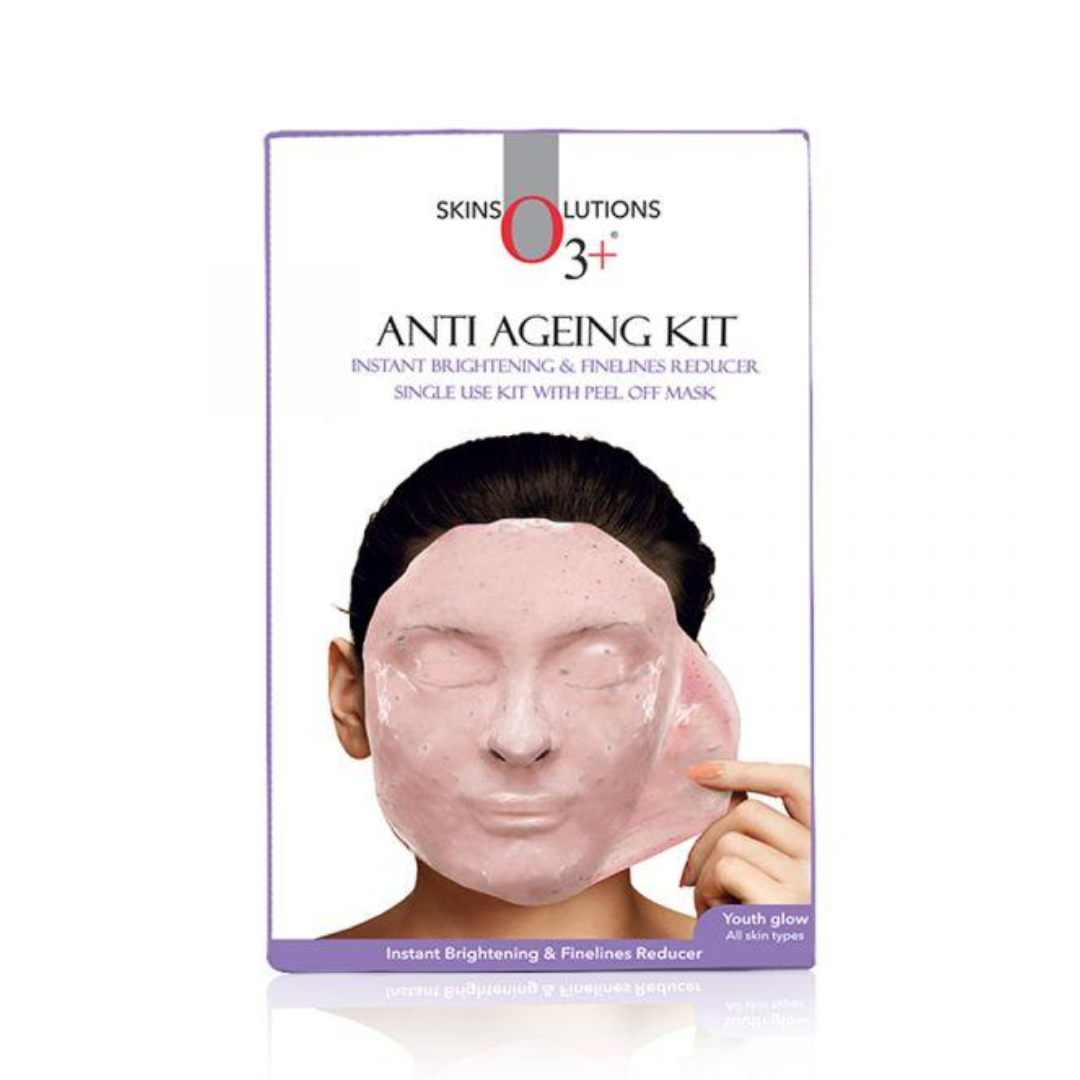O3+ ANTI AGEING KIT With Instant Brightening & Finelines Reducer Peel Off Mask (40g) O3+