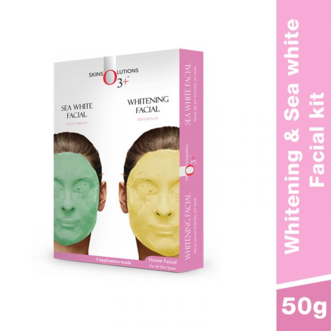 O3+ Whitening & Sea White Facial Kit With Peel Off Mask combo (90g) O3+