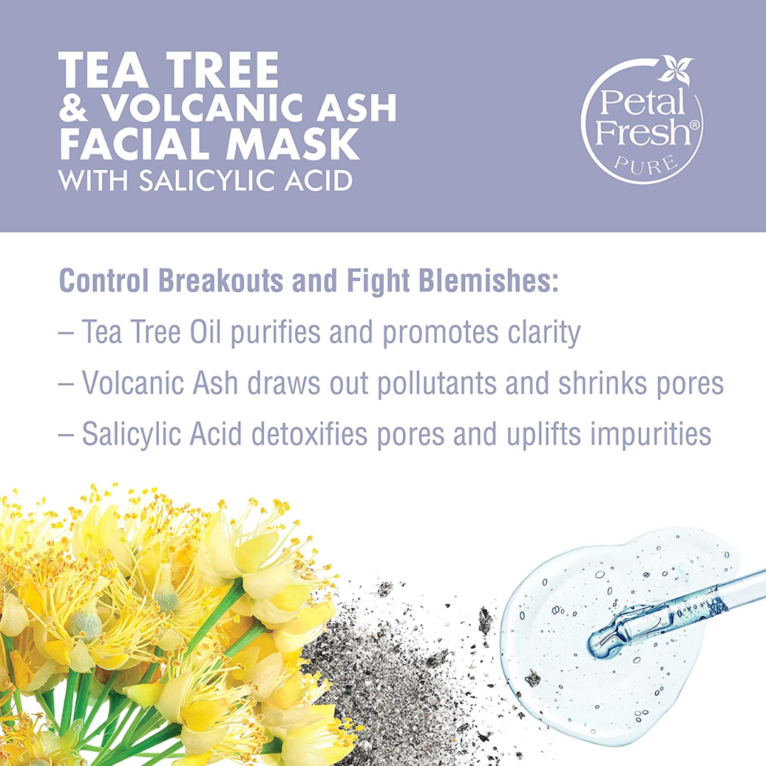 Petal Fresh Tea Tree & Volcanic Ash Facial Mask (200ml) Petal Fresh