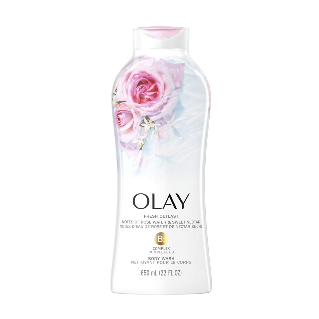 Olay Fresh Outlast Rose Water & Sweet Nectar Body Wash (650ml) Olay