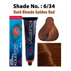 Wella Professionals Koleston Perfect Vibrant Reds 6/34 Dark Blonde Golden Red Hair Color (60g) Wella Professionals