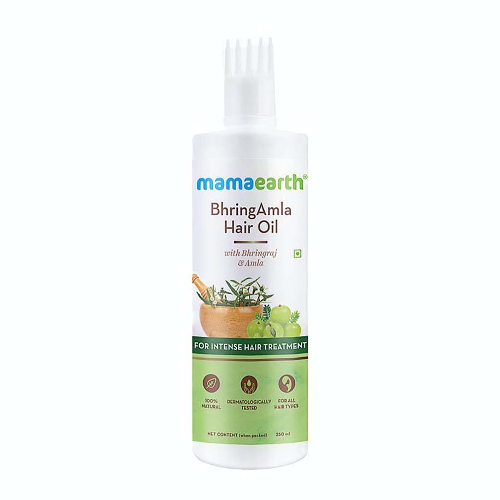 MamaEarth BhringAmla Hair Oil with Bhringraj & Amla for Intense Hair Treatment (250 ml) MamaEarth