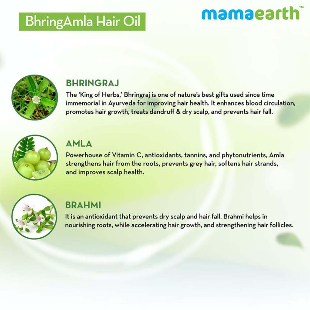 MamaEarth BhringAmla Hair Oil with Bhringraj & Amla for Intense Hair Treatment (250 ml) MamaEarth