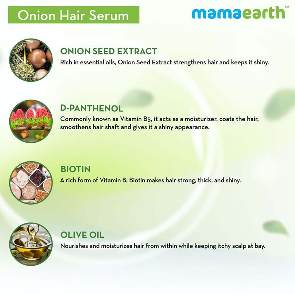 MamaEarth Onion Hair Serum with Onion & Biotin for Strong Frizz Free Hair (100 ml) MamaEarth