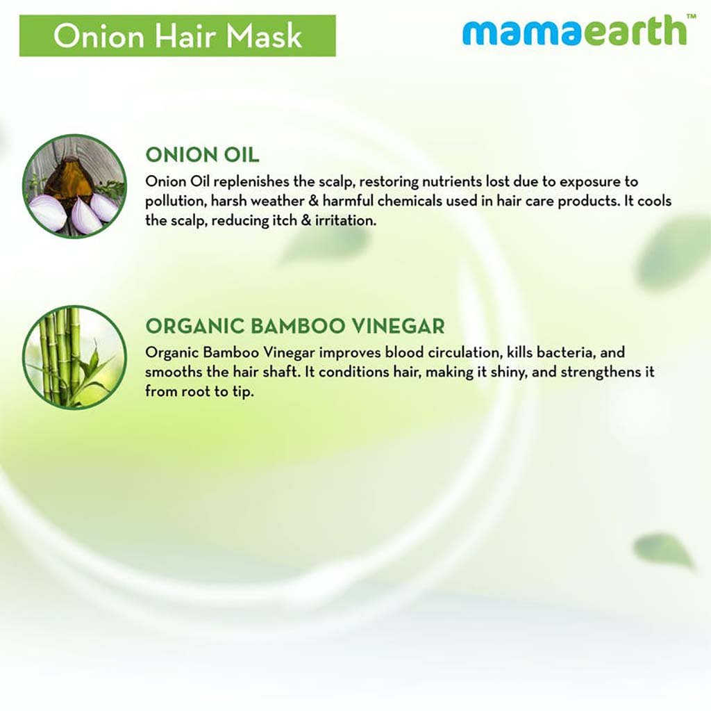 MamaEarth Onion Hair Mask For Hair Fall Control With Onion Oil and Organic Bamboo Vinegar (200 ml) MamaEarth