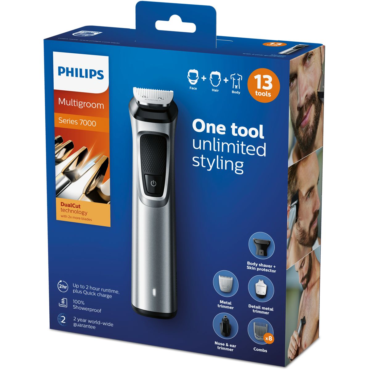 Philips Multigroom 13-in-1 Premium Trimmer for Face, Hair and Body - MG7715/15 Philips