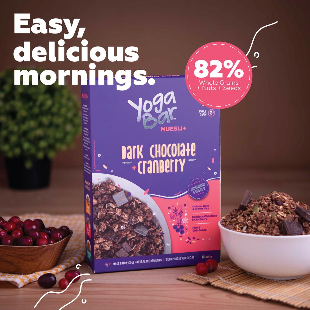 Yoga Bar Dark Chocolate + Cranberries Wholegrain Muesli (400 g) – Beautiful