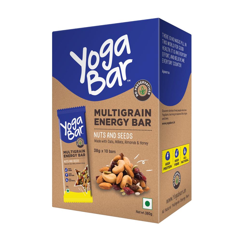 Yoga Bar Nuts & Seeds Multigrain Energy Bar (38 g x 6 Bars) Yoga Bar