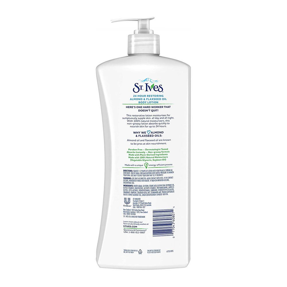 St. Ives 24Hr Deep Restoring Almond & Flaxseed Oil Body Lotion (621 ml) St. Ives