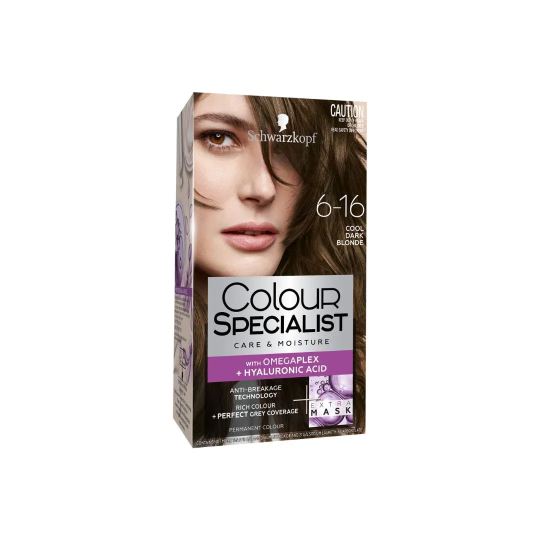 Schwarzkopf Colour 6-16 Cool Dark Blonde Specialist Care & Moisture Permanent Hair Colour (1n) Schwarzkopf