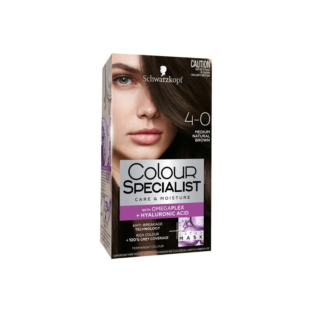 Schwarzkopf Color 4-0 Medium Natural Brown Specialist Care & Moisture Permanent Hair Colour (1n) Schwarzkopf