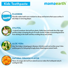 MamaEarth Sulfate Free Awesome Orange Toothpaste For Kids With Fluoride (50 g) MamaEarth Baby