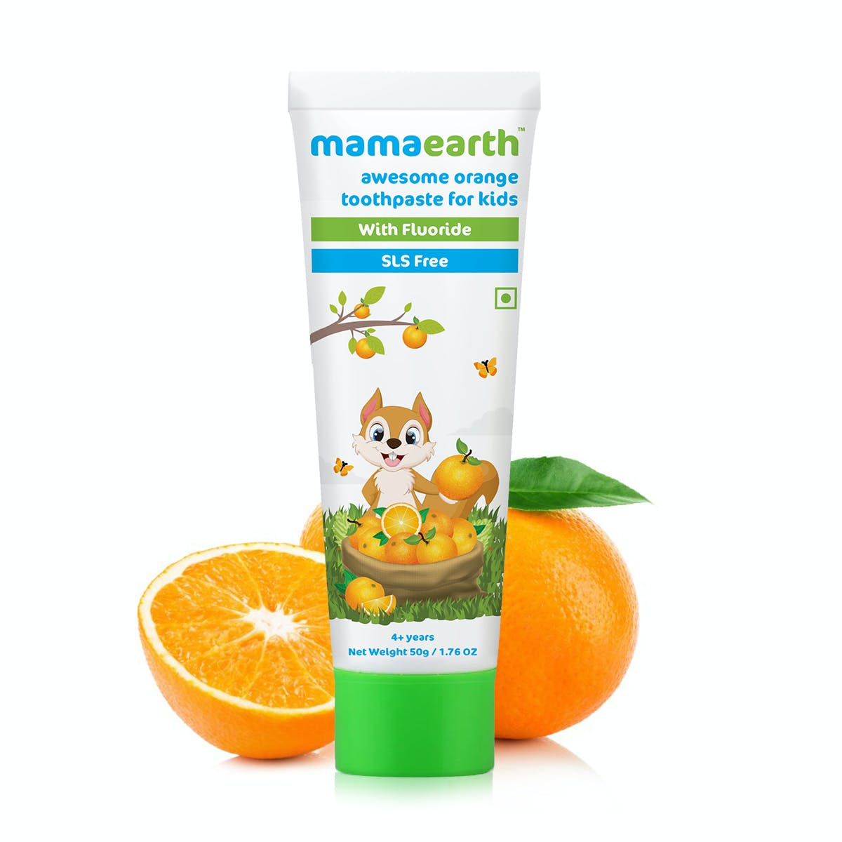 MamaEarth Sulfate Free Awesome Orange Toothpaste For Kids With Fluoride (50 g) MamaEarth Baby