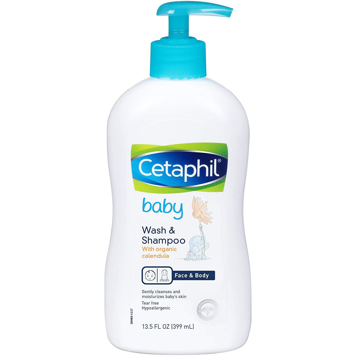 Cetaphil Baby Wash & Shampoo with Organic Calendula for Face & Body (399 ml) Cetaphil Baby