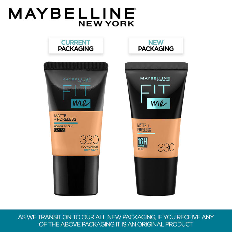 Maybelline New York Fit Me Matte+Poreless Liquid Foundation Tube (18ml) Maybelline New York