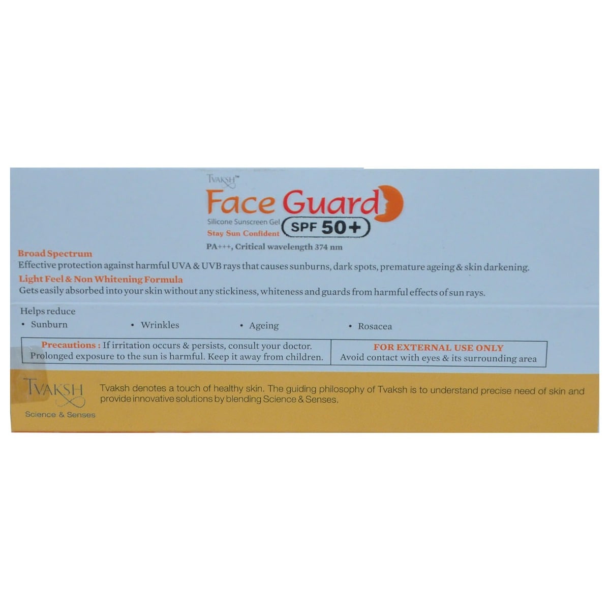 Tvaksh Face Guard Silicone Sunscreen Gel SPF 50+ Tvaksh