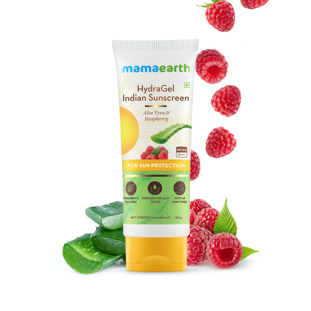 MamaEarth HydraGel Indian Sunscreen SPF 50 PA+++ (50 g) MamaEarth