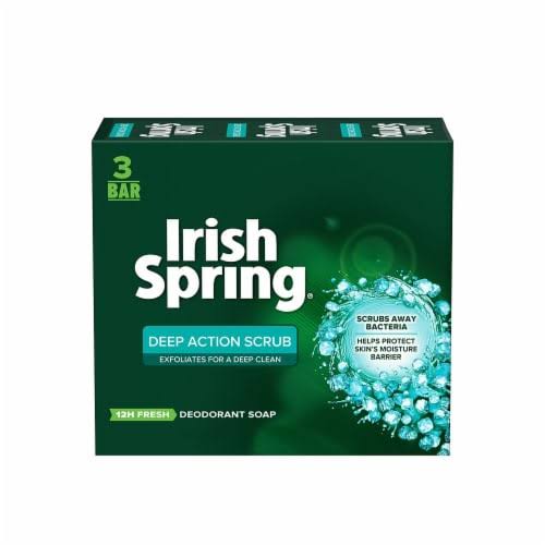 Irish Spring Deep Action Scrub Soap Bar - Set of 3 Irish Spring