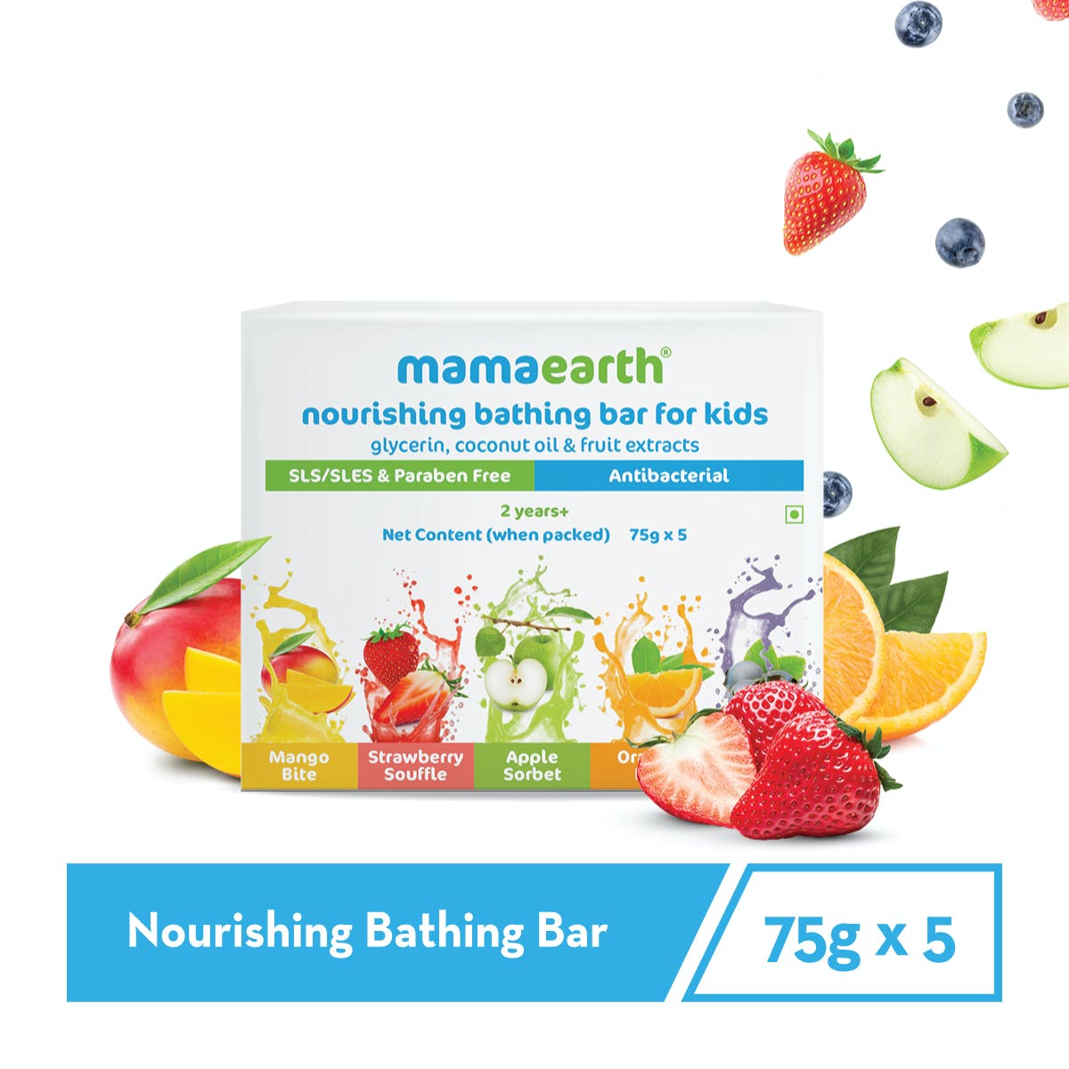 MamaEarth Nourishing Bathing Bar Soap For Kids (Pack of 5, 75gm Each) MamaEarth Baby