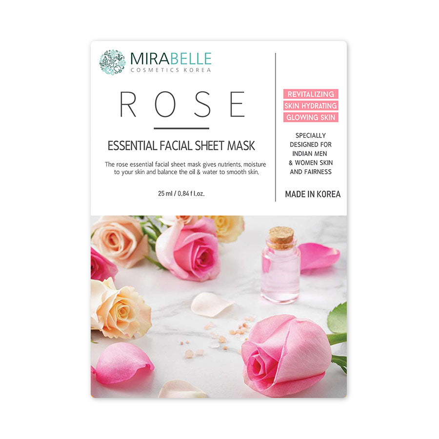 Mirabelle Rose Essential Facial Sheet Mask (25 ml) Mirabelle