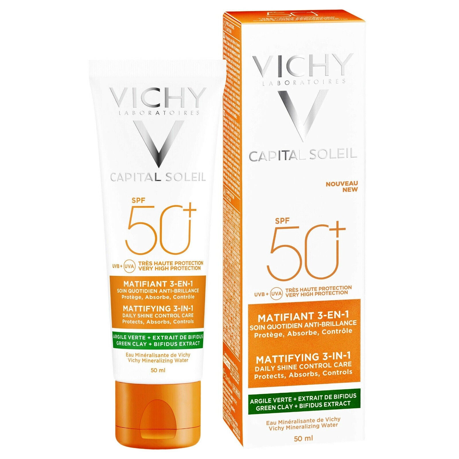 Vichy Sunscreen Capital Soleil Mattifying 3-IN-1 Spf 50+ Mineralizing Water (50ml) Vichy