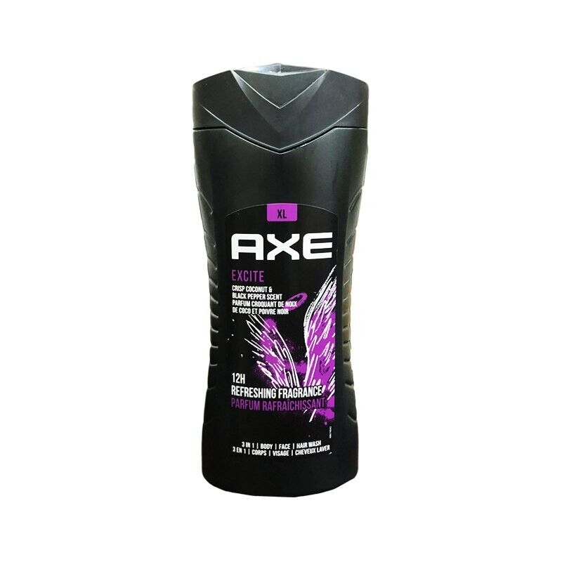 AXE Excite Crisp Coconut & Black Pepper 3 In 1 Body Face & Hair Wash (400ml) Axe
